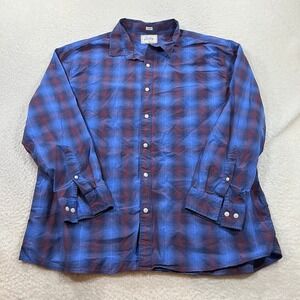 Bixby Nomad Button Down Mens XXL Blue Plaid Nomad Regular Short MW10012-RG-SH